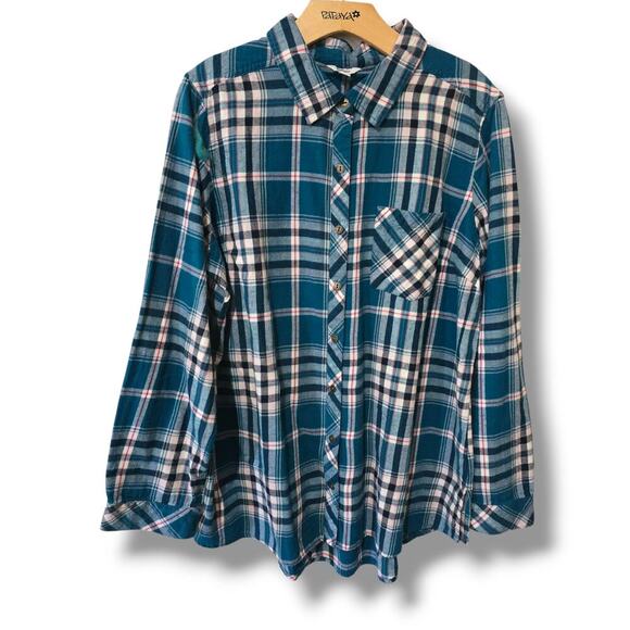 Sonoma Goods For Life Tops - Sonoma Goods for Life women's blue Plaid long sleeves button-down shirt
